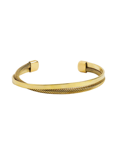 Men Gold Plated Double layer Cuff Bracelet
