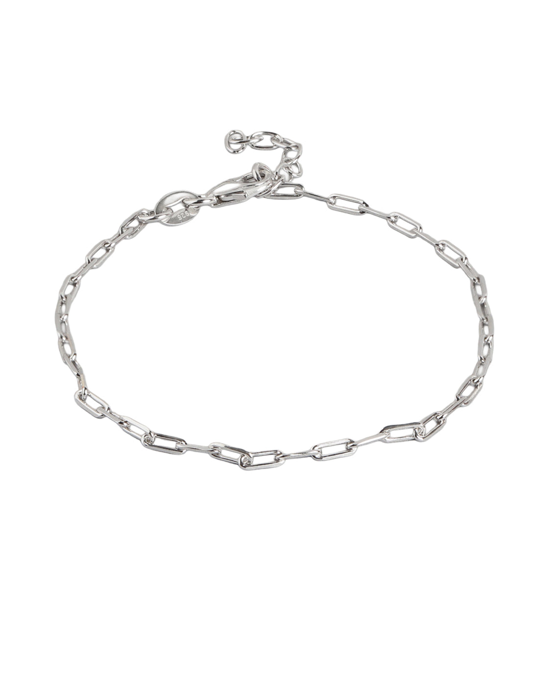 925 Sterling Silver Rhodium Plated  Link Chain Bracelet