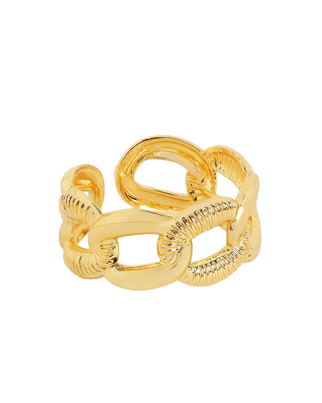Gold Plated Contemporary Chain Link Adjustable Ring