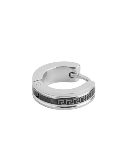 Men Silver Plated Hoop Earring