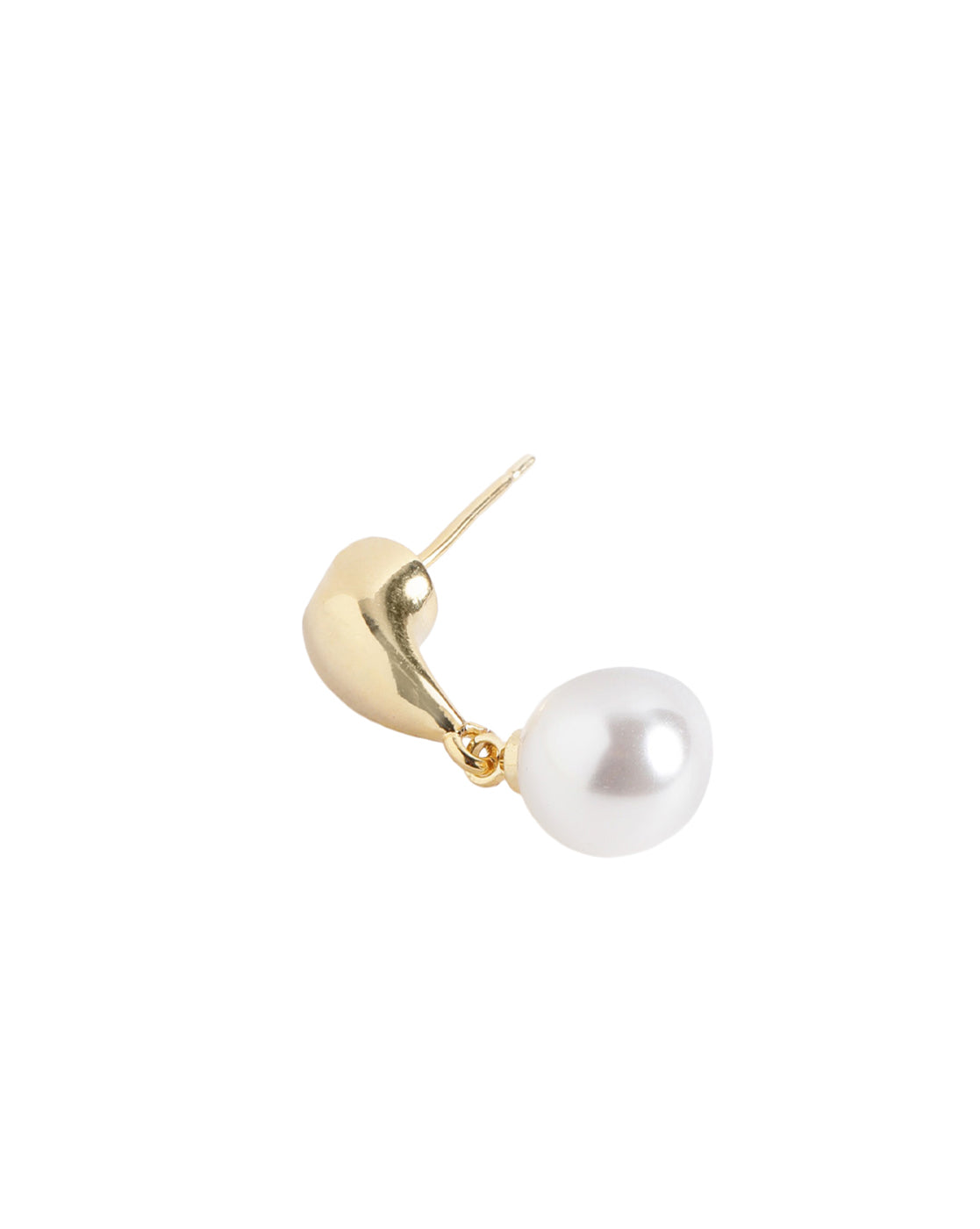 Gold Plated Modern Front-Back Jacket Pearl Earring
