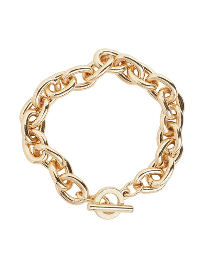 Men Gold Plated Link Toggle Bracelet