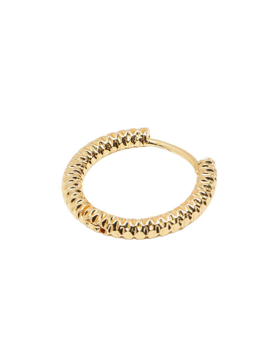 18kt Gold Plated Textured Hoop Earring