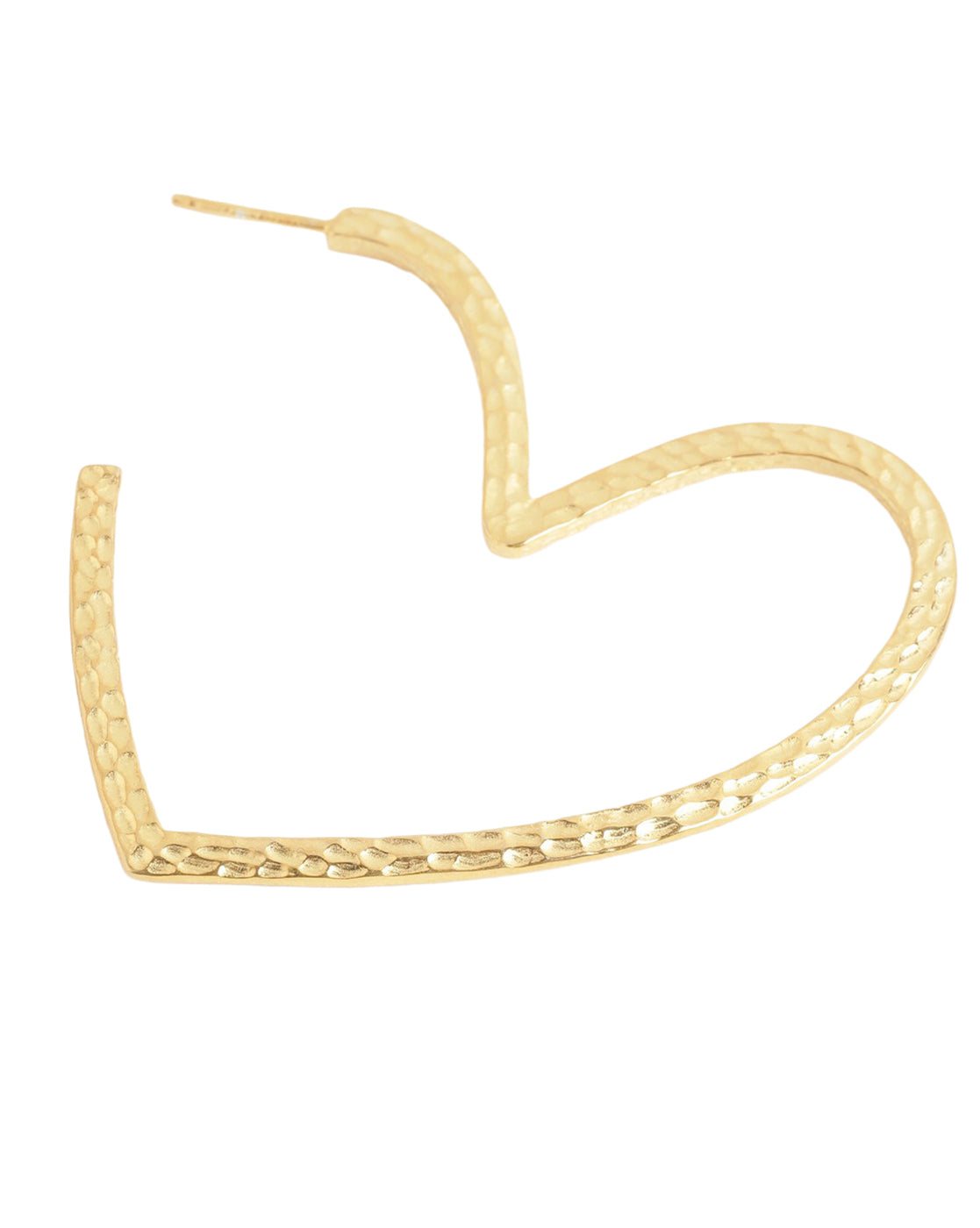 18kt Gold Plated Bold Heart Half Hoop Earring