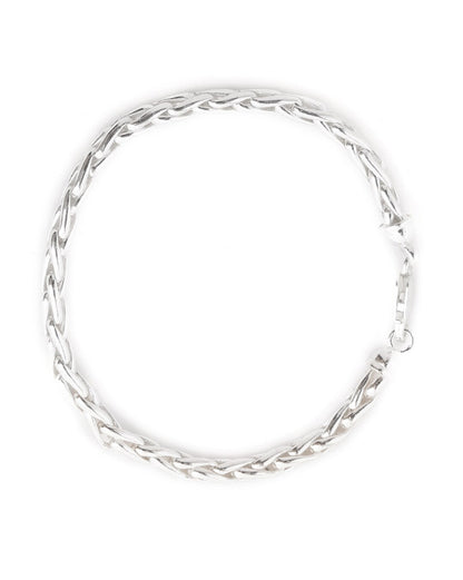 Men Rhodium-Plated Arrow Link Chain Bracelet