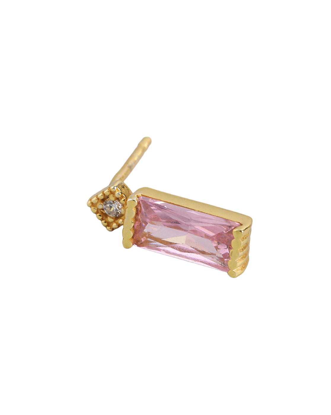 925 Sterling Silver 18kt Gold Plated CZ Mini Stud Earring