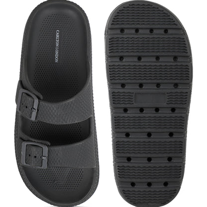 Men Textured Dual Strap Comfort Sliders