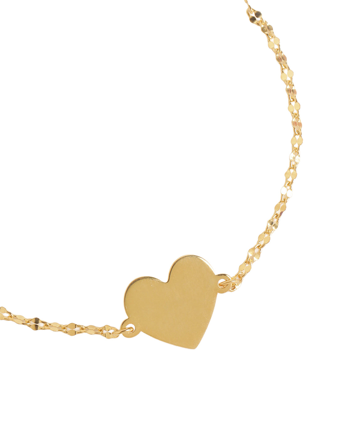 18kt Gold Plated Minimalistic Heart with Fancy Chain Adjustable Charm Bracelet