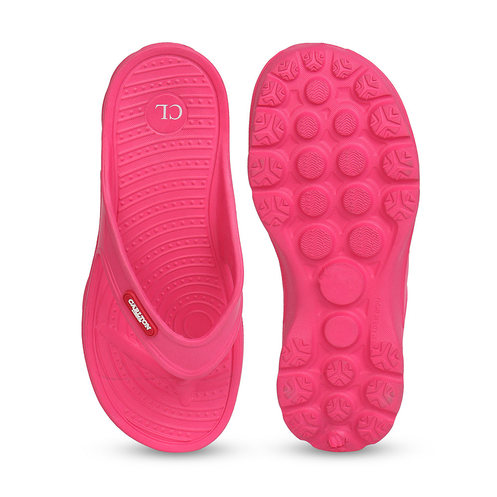 Women Fuchsia Comfortable Wedge Flip Flops