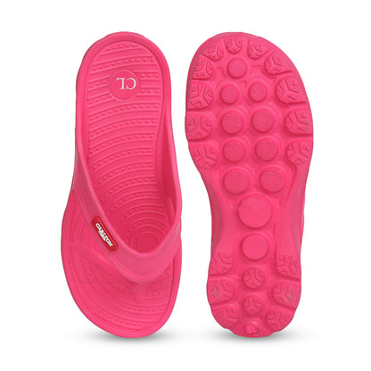 Women Fuchsia Comfortable Wedge Flip Flops