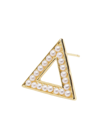 18kt Gold Plated Triangular Mini Pearl Stud Earring