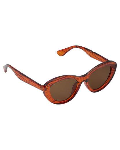 Women Tortoise Shell UV Protected Brown Lens Cateye Sunglasses