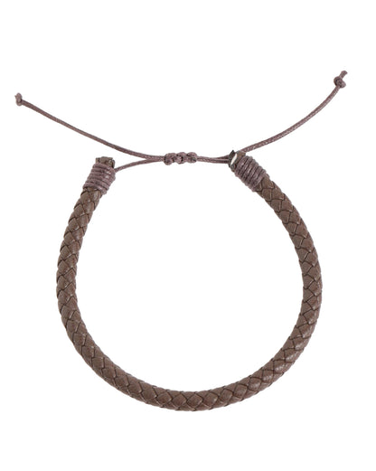 Men Set of 2 Braided Multistrand Adjustable Faux Leather Bracelet