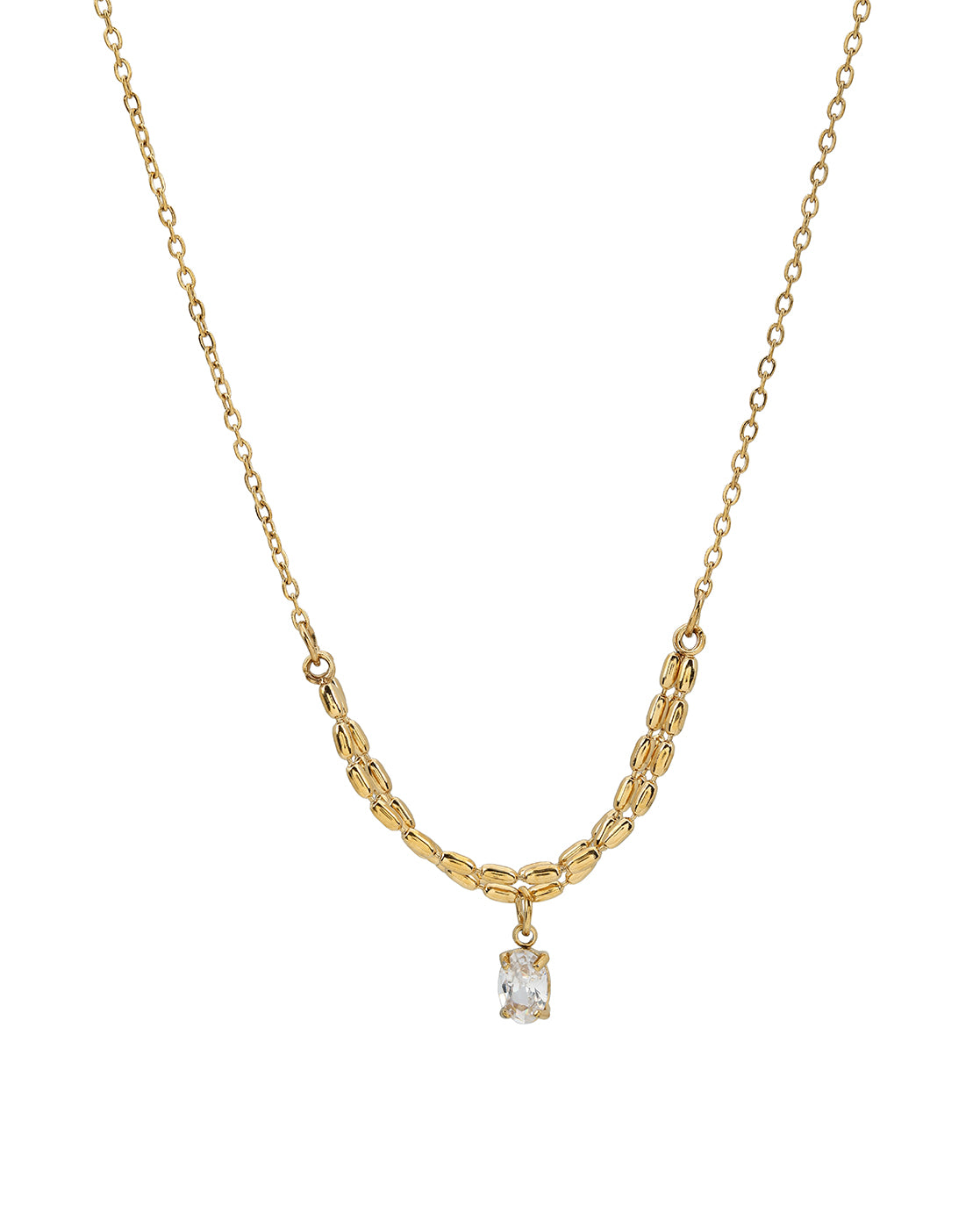 Gold-Plated Elegant Solitaire Drop Necklace