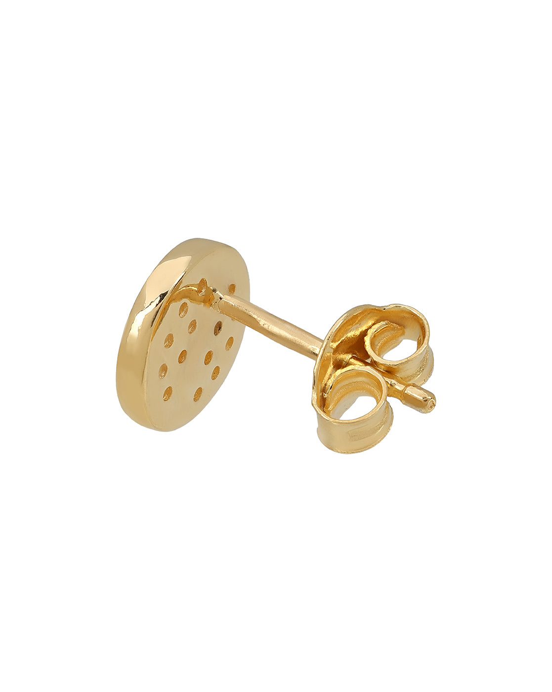 925 Sterling Silver with 18kt Gold Plated CZ Petite Circular Stud Earring