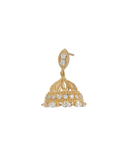 Premium 18kt Gold Plated Dainty CZ Jhumki Earring