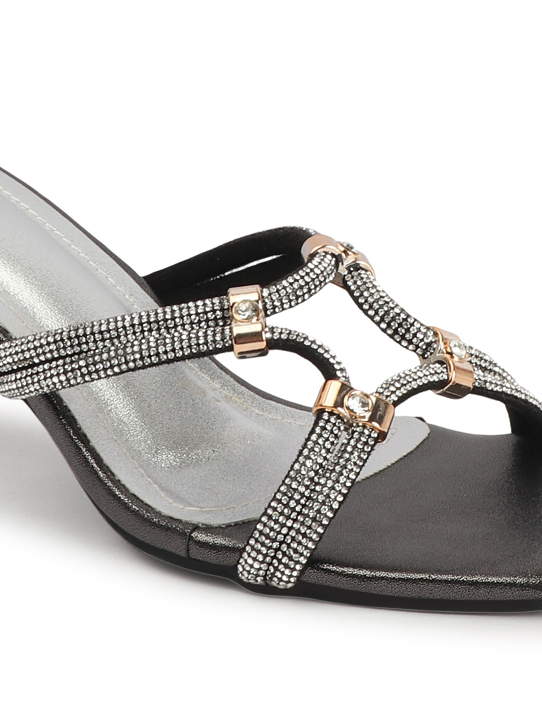 Women Square Toe Embellished Party Stiletto Sandals