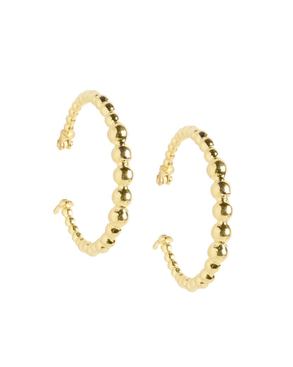 18kt Gold Plated Designer Bubble Hoop Earring