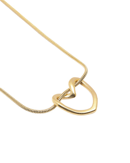 18Kt Gold Plated Heart Loop Pendant and Chain Necklace