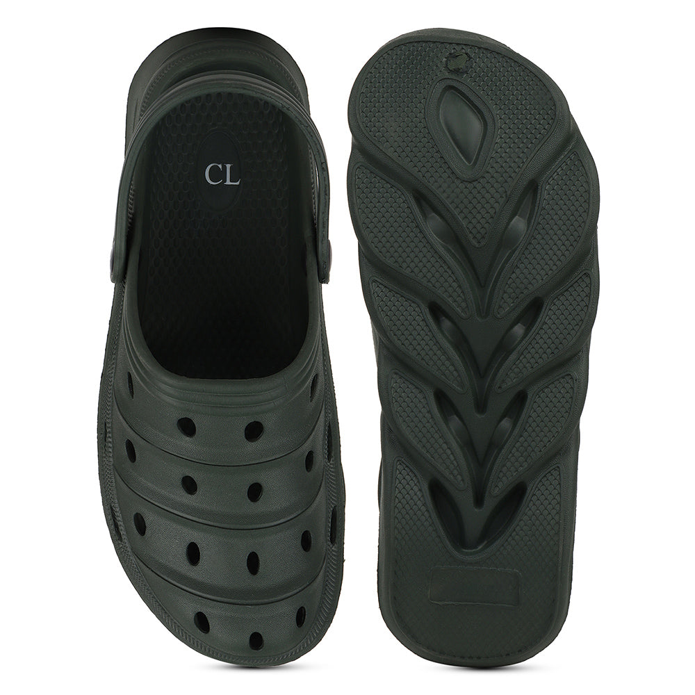 Men Sculpted Perforated Comfort Clogs with Back Strap