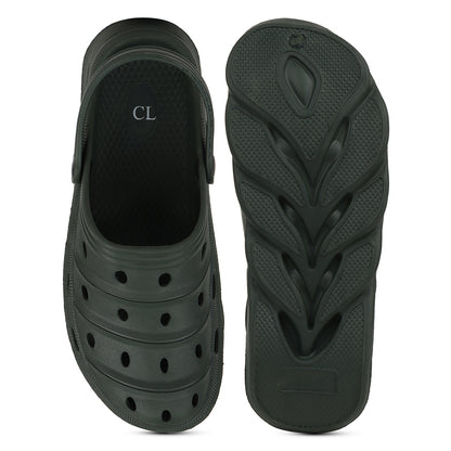 Men Sculpted Perforated Comfort Clogs with Back Strap