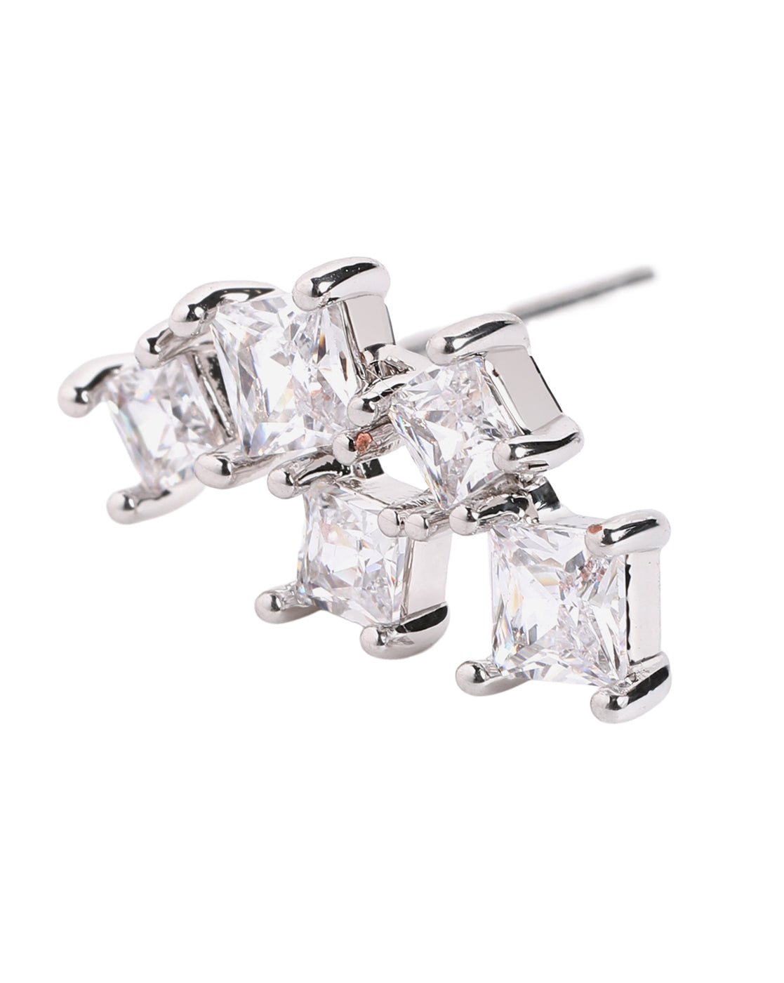Silver Plated Dainty Sparkling CZ Studs