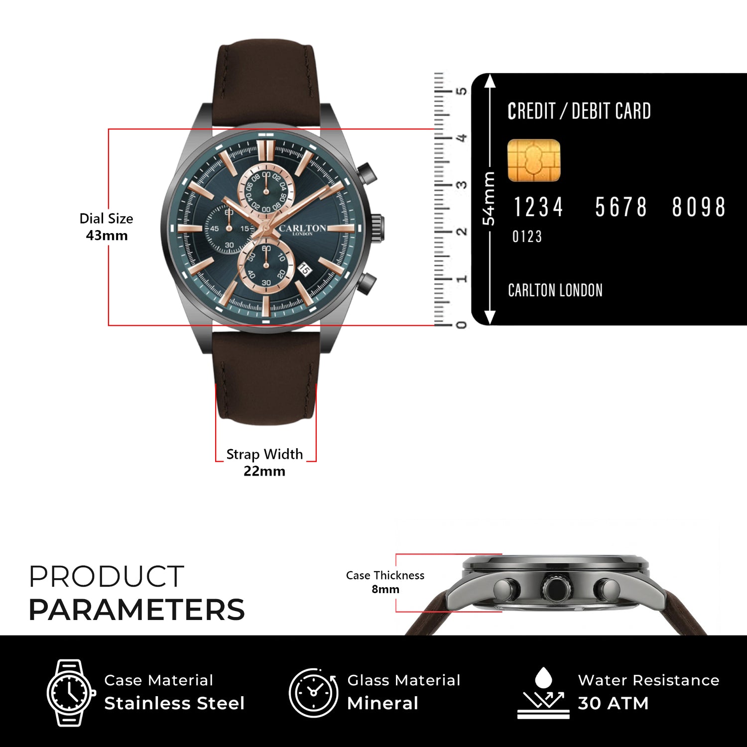 Carlton London Men Windsor Teal Analog Watch CL-WD-609