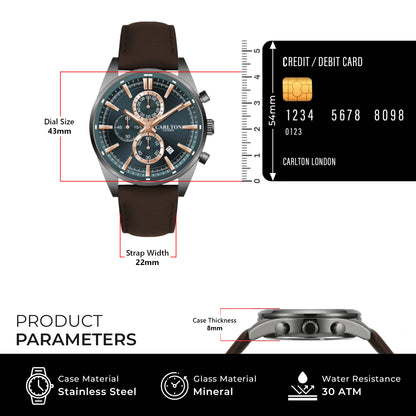 Carlton London Men Windsor Teal Analog Watch CL-WD-609