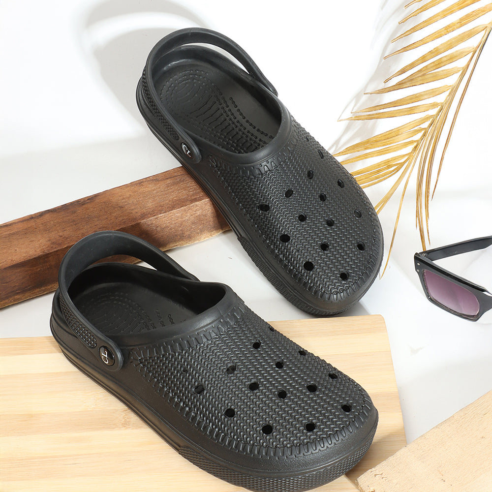 Men Sculpted Perforated Comfort Clogs with Back Strap