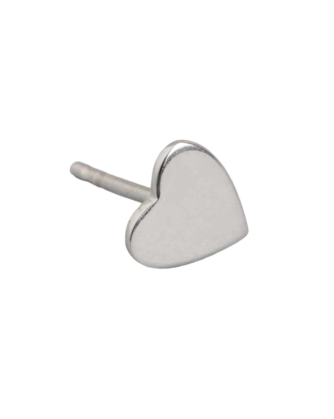925 Steling Silver Rhodium Plated Heart Petite Stud Earring