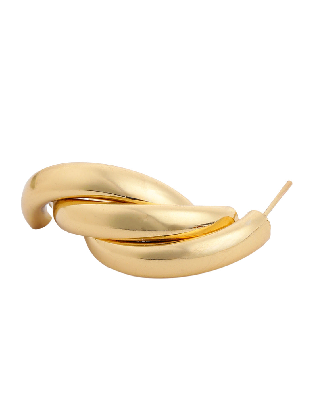 Gold Plated Statement Twisted Half Hoop Earring