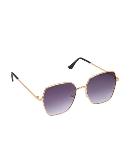 Women Gold and Black Toned Blue UV Protected Lens Oversized Sunglasses