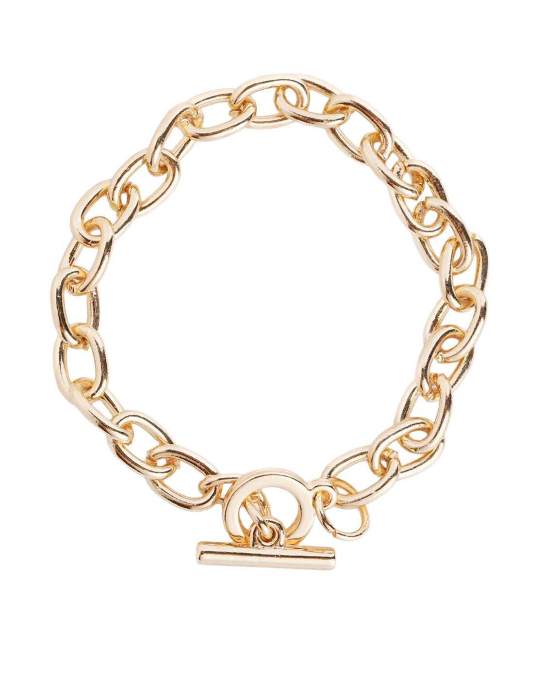 Men Gold Plated Link Toggle Bracelet