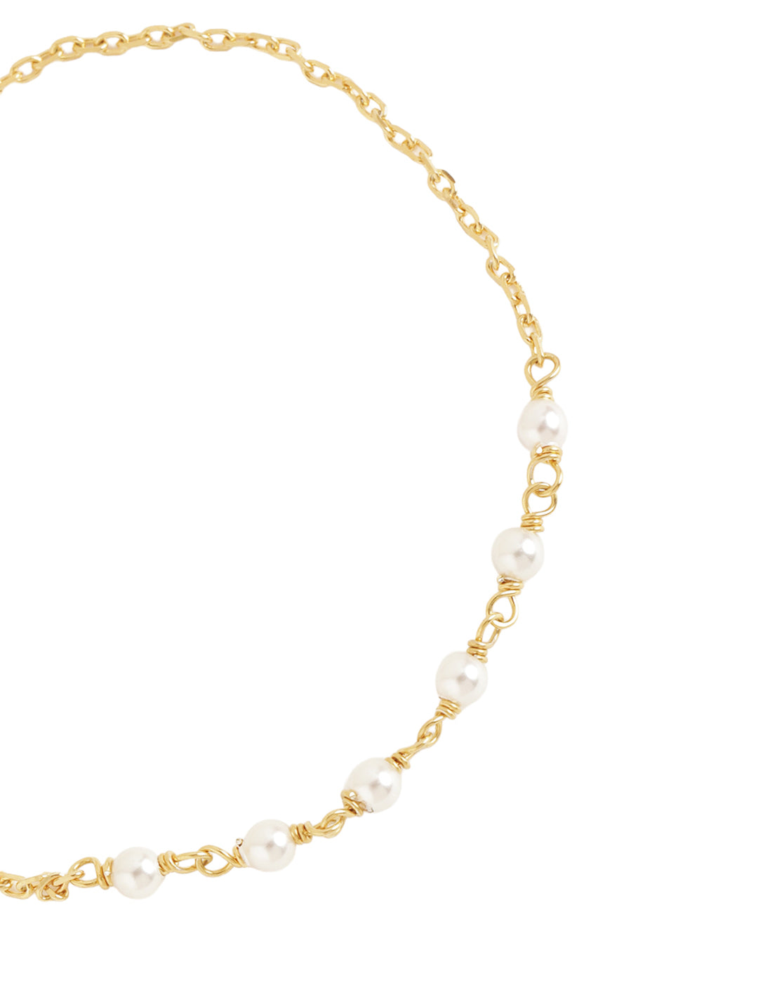 18kt Gold Plated Delicate Pearl Bead Adjustable Bracelet