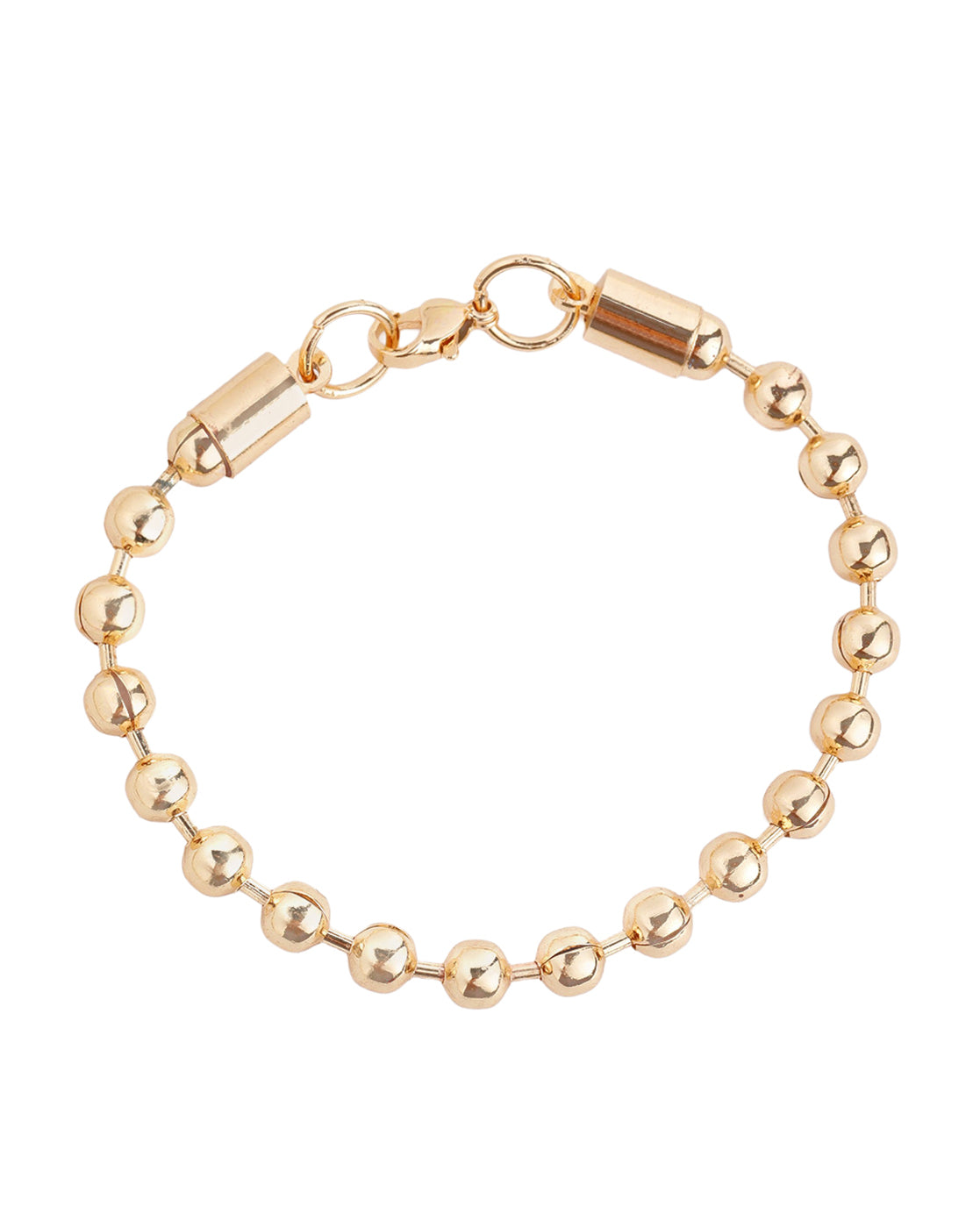 Men Gold Plated Metal Ball Link Bracelet