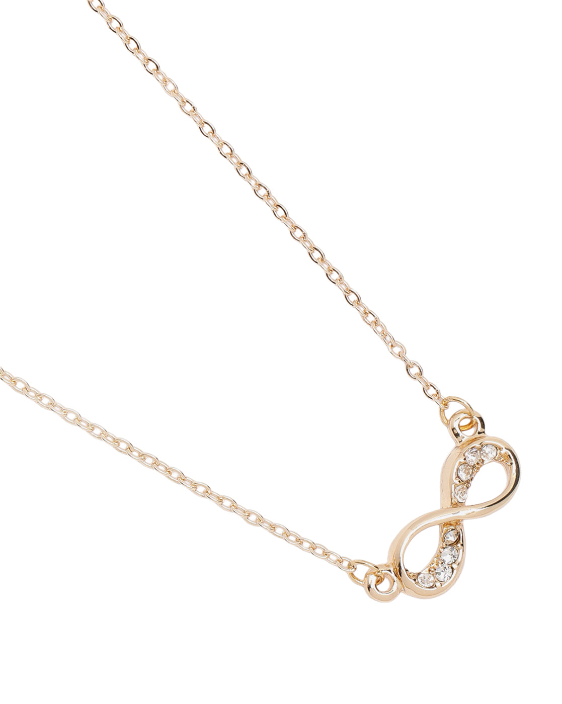 Gold Plated Elegant CZ Sparkle Infinity Necklace