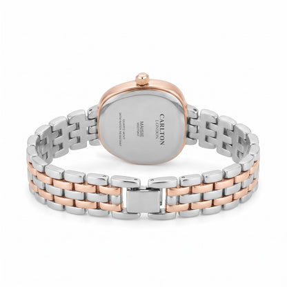 Carlton London Maisie Women’s Watch - Mint Green Rectangle Dial, Dual Tone Stainless Steel Strap - MSDTMNT