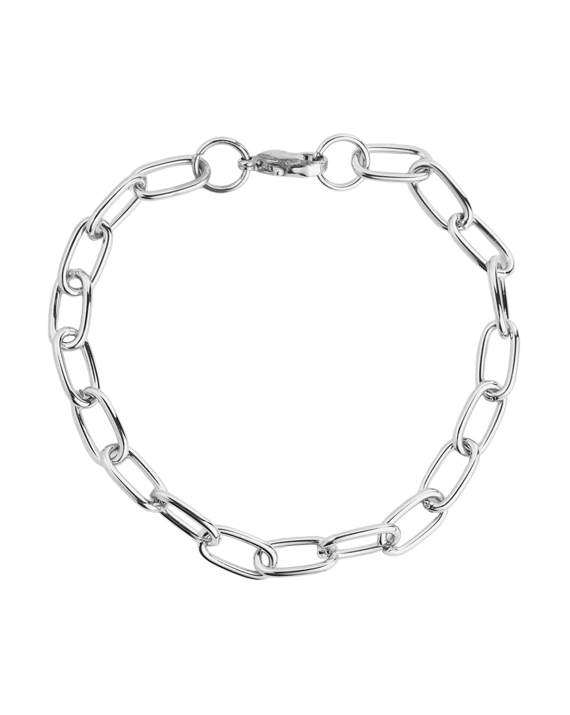 Men Silver Plated Link Bracelet