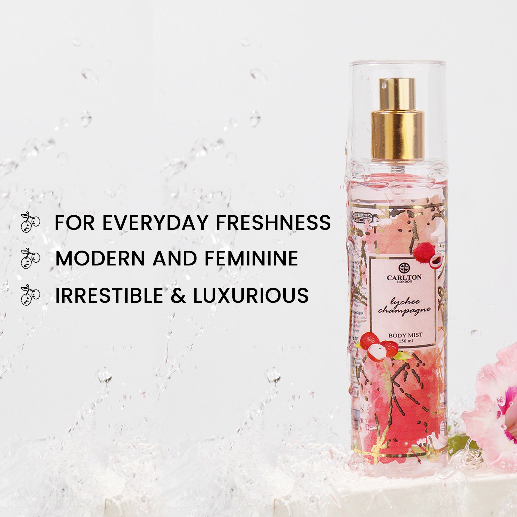 Lychee Watermelon Velvet Body Mist Combo Pack Of 3 - 150Ml Each