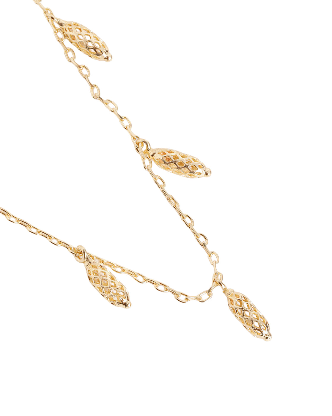 Gold Plated Vintage Filigree Charm Necklace