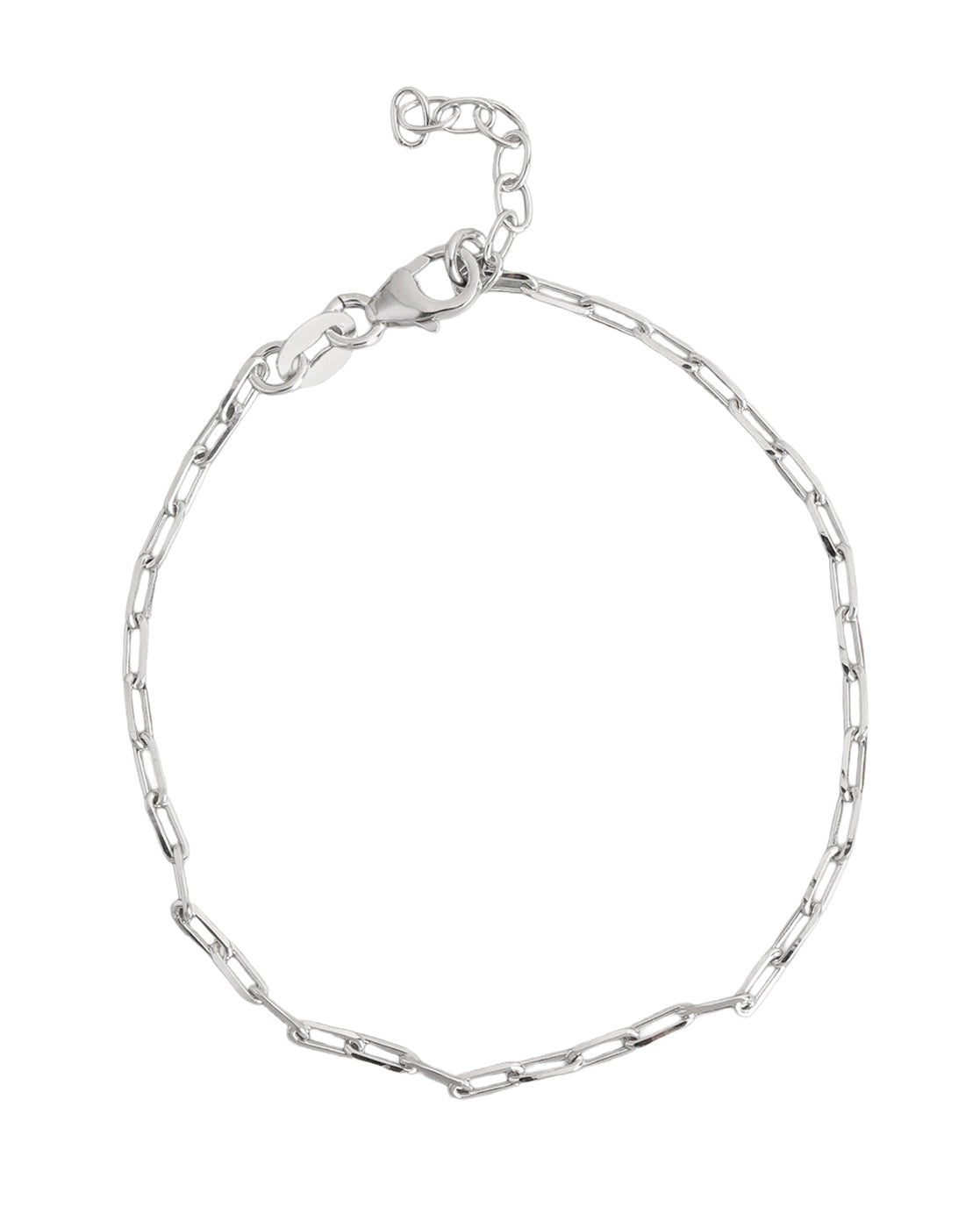 925 Sterling Silver Rhodium Plated  Link Chain Bracelet