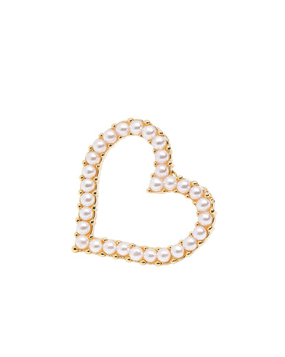 18kt Gold Plated Heart with Mini Pearl Stud Earring