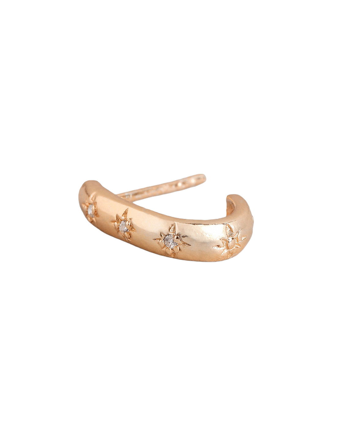 925 Sterling Silver 18kt Rose Gold Plated CZ Half Hoop Earring