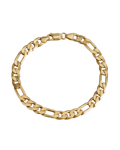 Men 18kt Gold Plated Link Figaro Bracelet with Gift Card