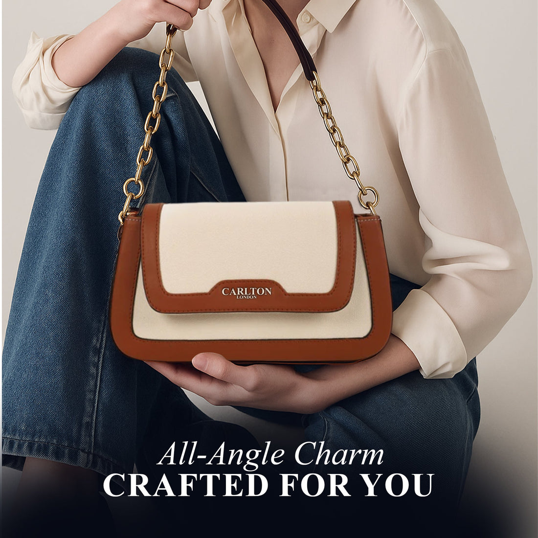 Carlton London Women Handbag - CLLP-945 TAN CREAM