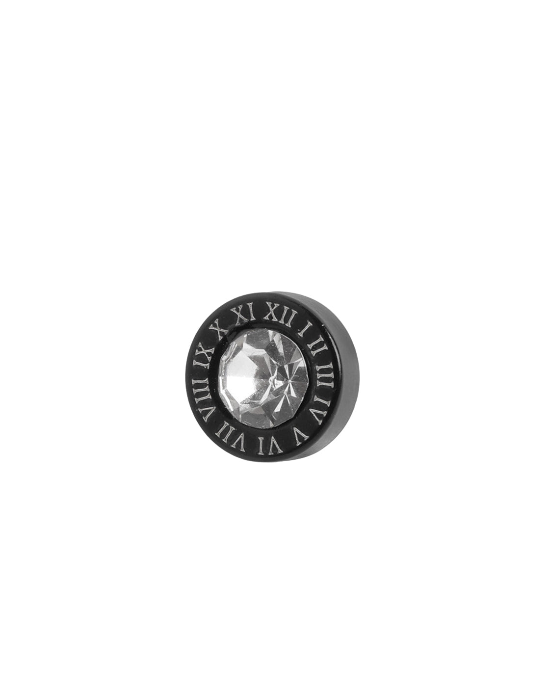 Men Black Toned Solitaire Stud Earring