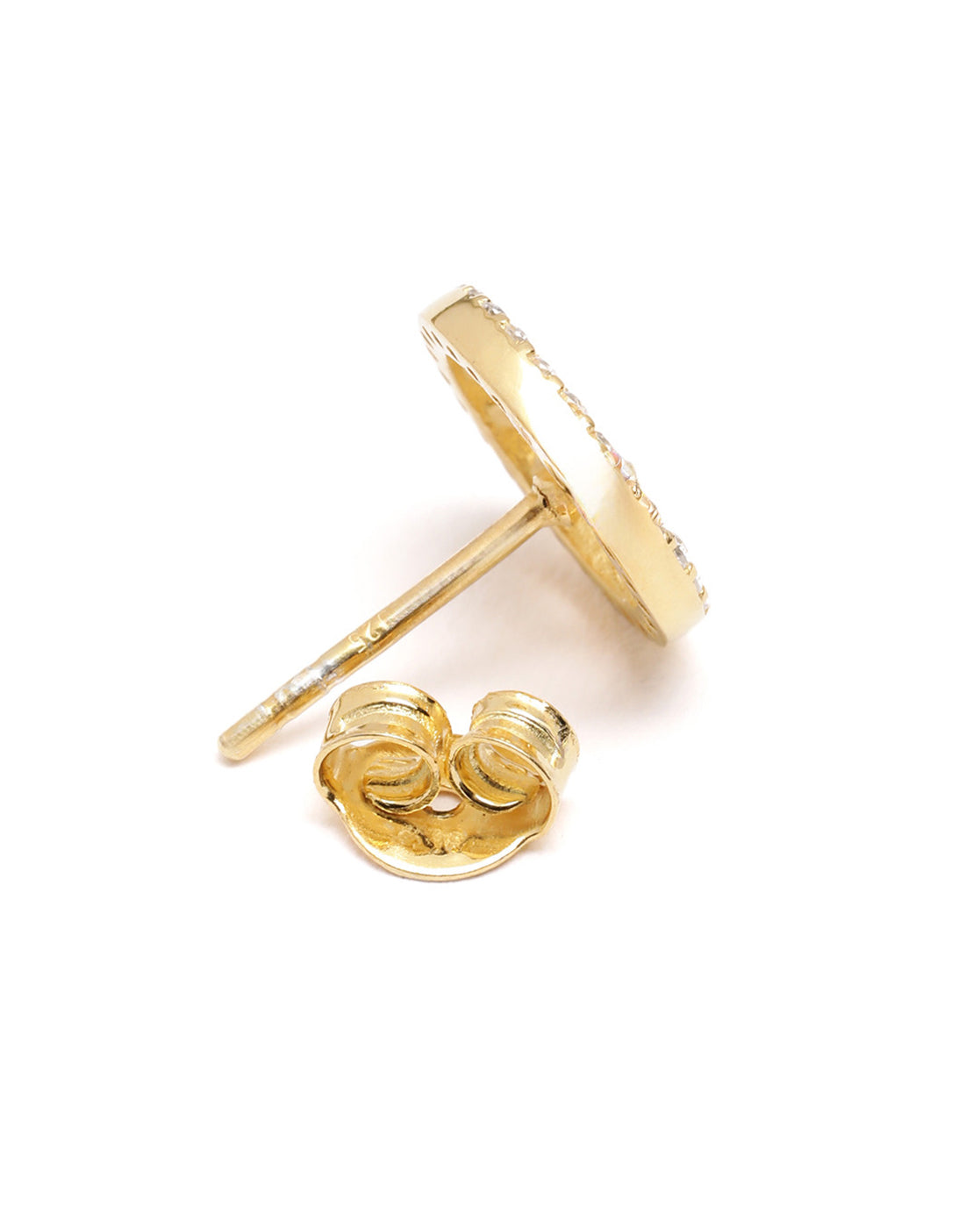 925 Sterling Silver 18kt Gold Plated CZ Tree of Life Stud Earring