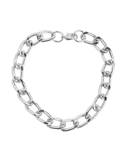 Men Silver Plated Link Bracelet