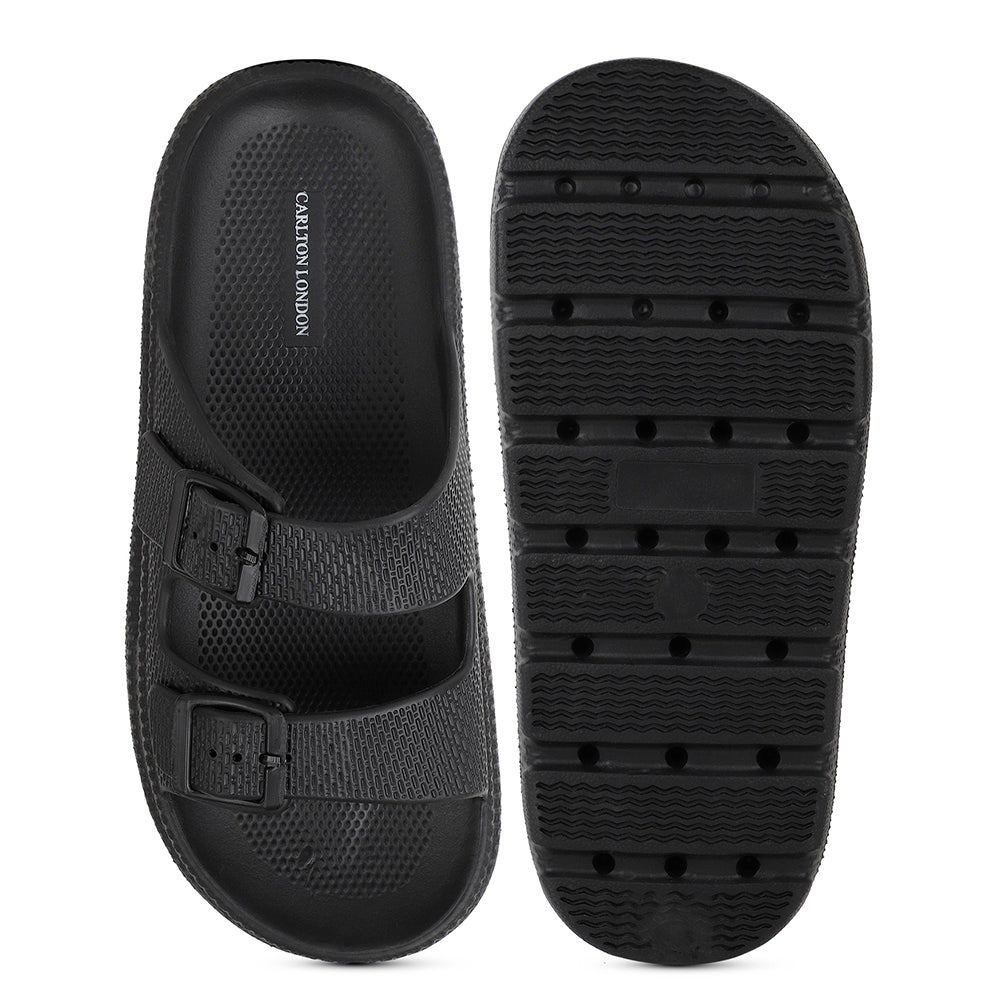 Men Textured Dual Strap Comfort Sliders