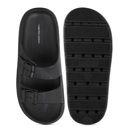 Men Textured Dual Strap Comfort Sliders